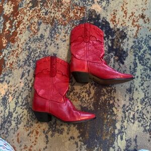 Red Leather Womens vintage Laredo boots